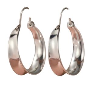Silvertone  Hoop Earrings